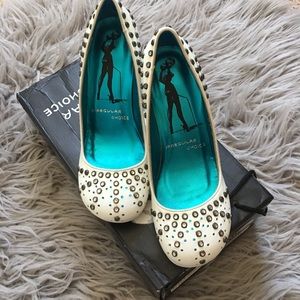 Irregular Choice Studded White Heels